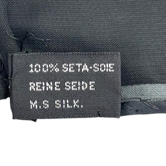 Chanel 80s Jewelry Madame Coco Black and Ecru Square Silk Scarf W/Box - Picture 9 of 16